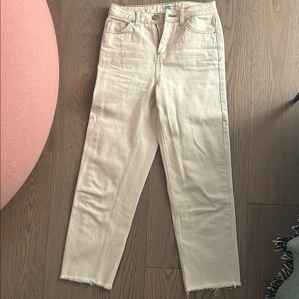 BDG Cream Straight Leg Jeans